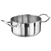 CASSERUOLA INOX FONDA 2 MANICI CM. 16 PROFESSIONAL