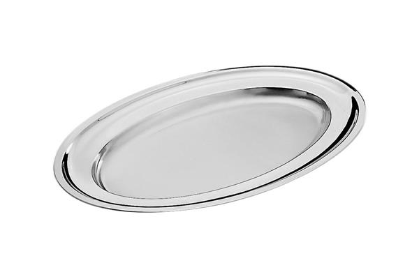 VASSOIO INOX OVALE CM 26 BORDATO PESANTE