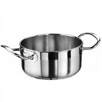 CASSERUOLA INOX BASSA 2 MAN. CM.20X8 PROFESSIONAL