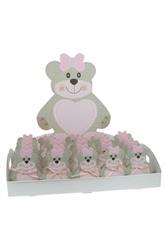 SCAT. VASSOIO TEDDY BEAR ROSA 43X29X4