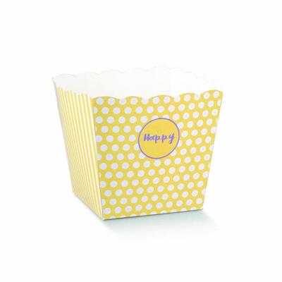 VASO CARTONE HAPPY GIALLO 15X15X18