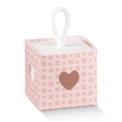 SCAT. CUBO CON CORDINO  5X5X5 BLOOM ROSA