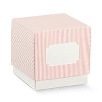 SCATOLA FLEUR RIGHE ROSA 9X9X9