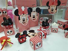 SCAT. FLEUR 70X70X70    MINNIE PARTY ROSSO