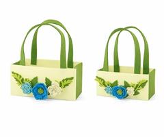 SET 2 CESTINI RET. FELTRO FIORE BLUE CM.17-21