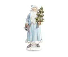 BABBO NATALE AZZURRO CON ALBERO CM.20 H.