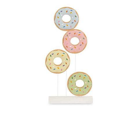 SET 4 DONUTS IN FELTRO E BASE WOOD H.130/50