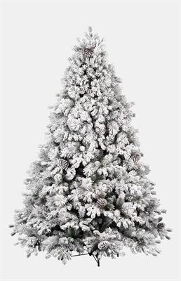 ALBERO N. STELLA FLOCCATO CON PIGNE PE+PVC CM.180