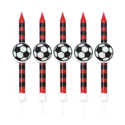 CANDELE STELO PALLONCINI PZ.5 ROSSO/NERO