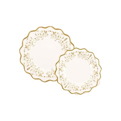 PIATTI CARTA DECORATI IMPERO ORO CM.27 PZ.8