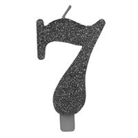 CANDELINA NUMERALE CM.9,5 GLITTER NR.7 NERA