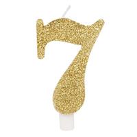 CANDELINA NUMERALE CM.9,5 GLITTER NR.7 ORO