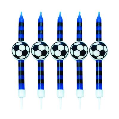 CANDELE STELO PALLONCINI PZ.5 NER/AZZURRO