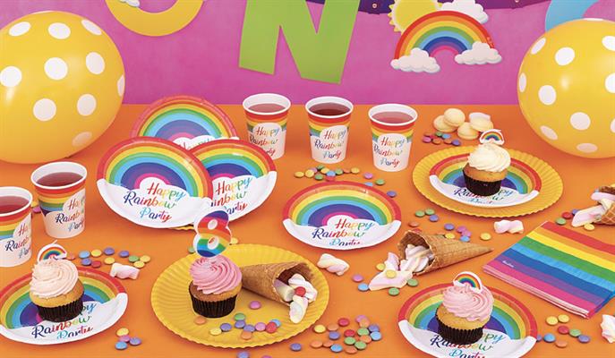 PIATTI CARTA CM.18 PZ.8 RAINBOW PARTY