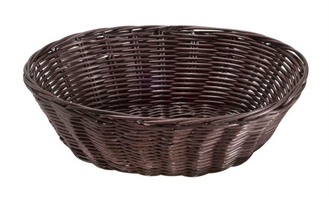 CESTINO POLYRATTAN OVALE LEGGERO CM.23X18 MARRONE