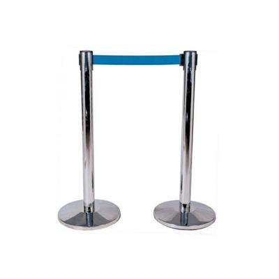 COLONNA DELIMITA CORSIE INOX+ 2 METRI NASTRO BLU'