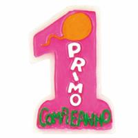 CANDELINA SAGOMA MAX 1° COMPLEANNO ROSA