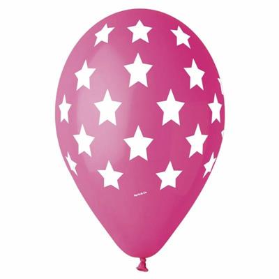 PALLONI CON STAMPA STELLE ALL ROUND PZ.12 FUXIA 12