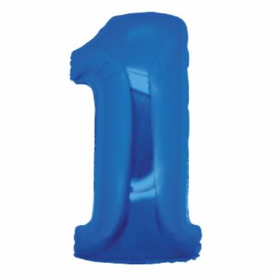 PALLONE FOIL BLU CM. 100 NUMERO 1