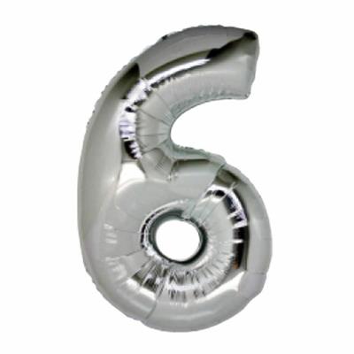 PALLONE FOIL ARGENTO CM. 100 NUMERO 6