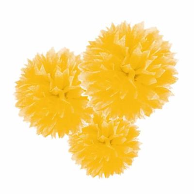 DECORAZIONI D'APPENDERE FLUFFY GIALLO PZ.3