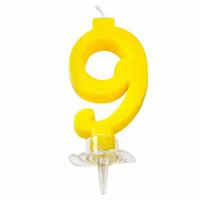 CANDELINA MINI NUMERALE CM.7 NR.9 GIALLA