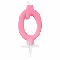 CANDELINA MINI NUMERALE CM.7 NR.0 ROSA