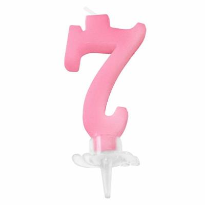 CANDELINA MINI NUMERALE CM.7 NR.7 ROSA