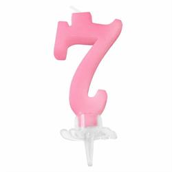 CANDELINA MINI NUMERALE CM.7 NR.7 ROSA