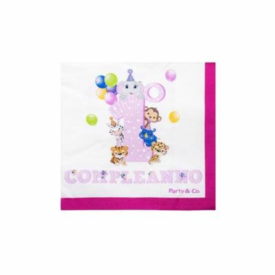 TOVAGLIOLI 33X33 PZ.20  1° COMPLEANNO GIRL