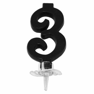 CANDELINA MINI NUMERALE CM.7 NR.3 NERA