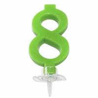 CANDELINA MINI NUMERALE CM.7 NR.8 VERDE