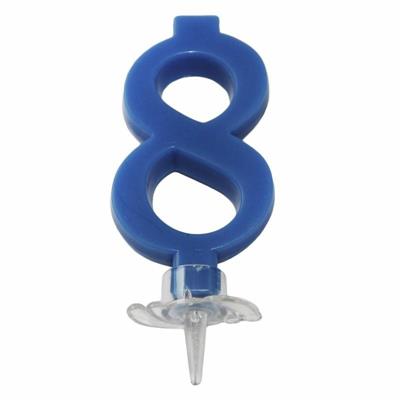 CANDELINA MINI NUMERALE CM.7 NR.8 BLU COBALTO