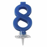 CANDELINA MINI NUMERALE CM.7 NR.8 BLU COBALTO