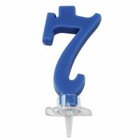 CANDELINA MINI NUMERALE CM.7 NR.7 BLU COBALTO