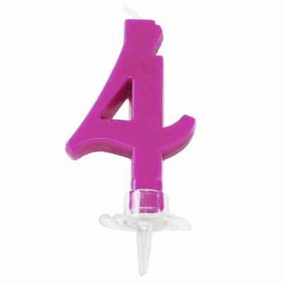 CANDELINA MINI NUMERALE CM.7 NR.4 FUXIA