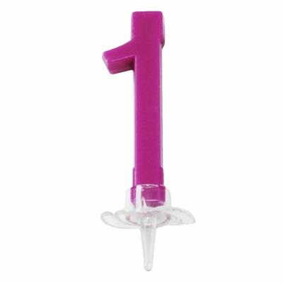 CANDELINA MINI NUMERALE CM.7 NR.1 FUXIA