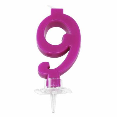 CANDELINA MINI NUMERALE CM.7 NR.9 FUXIA