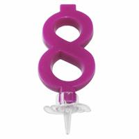 CANDELINA MINI NUMERALE CM.7 NR.8 FUXIA