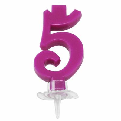 CANDELINA MINI NUMERALE CM.7 NR.5 FUXIA