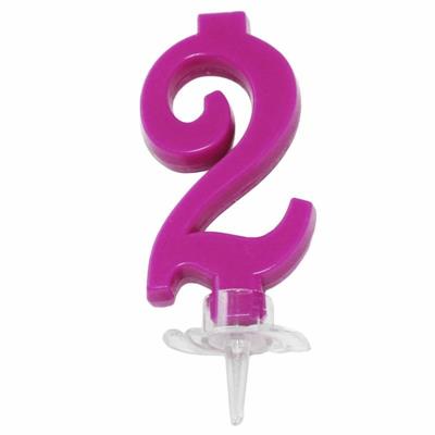 CANDELINA MINI NUMERALE CM.7 NR.2 FUXIA