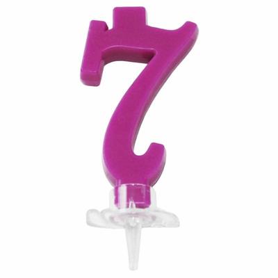 CANDELINA MINI NUMERALE CM.7 NR.7 FUXIA