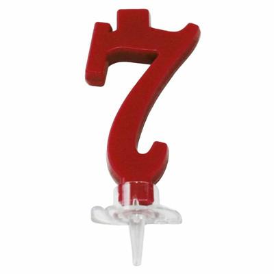 CANDELINA MINI NUMERALE CM.7 NR.7 ROSSA