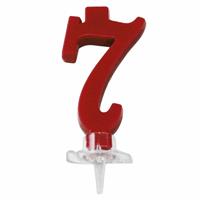 CANDELINA MINI NUMERALE CM.7 NR.7 ROSSA