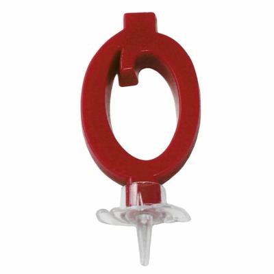 CANDELINA MINI NUMERALE CM.7 NR.0 ROSSA