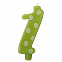 CANDELINA NUMERALE MAX  CM.12 NR.1 POIS VERDE