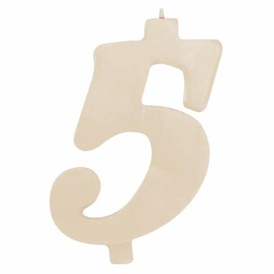 CANDELINA NUMERALE MAX  CM.12 NR.5 AVORIO