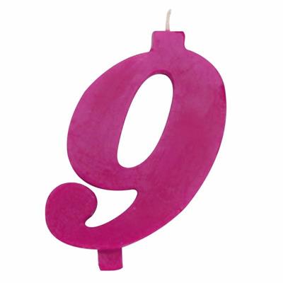 CANDELINA NUMERALE MAX  CM.12 NR.9 FUCSIA