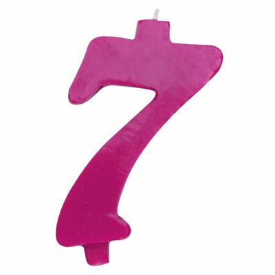 CANDELINA NUMERALE MAX  CM.12 NR.7 FUCSIA