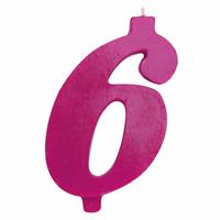 CANDELINA NUMERALE MAX  CM.12 NR.6 FUCSIA